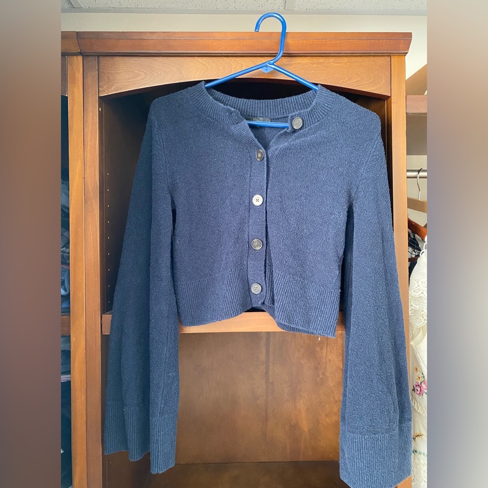 Banana Republic Dark Blue Button-Up Cardigan